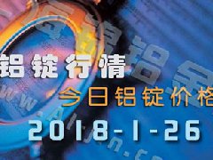 鋁錠行情2018：1月26日鋁錠價格,各地今日鋁價